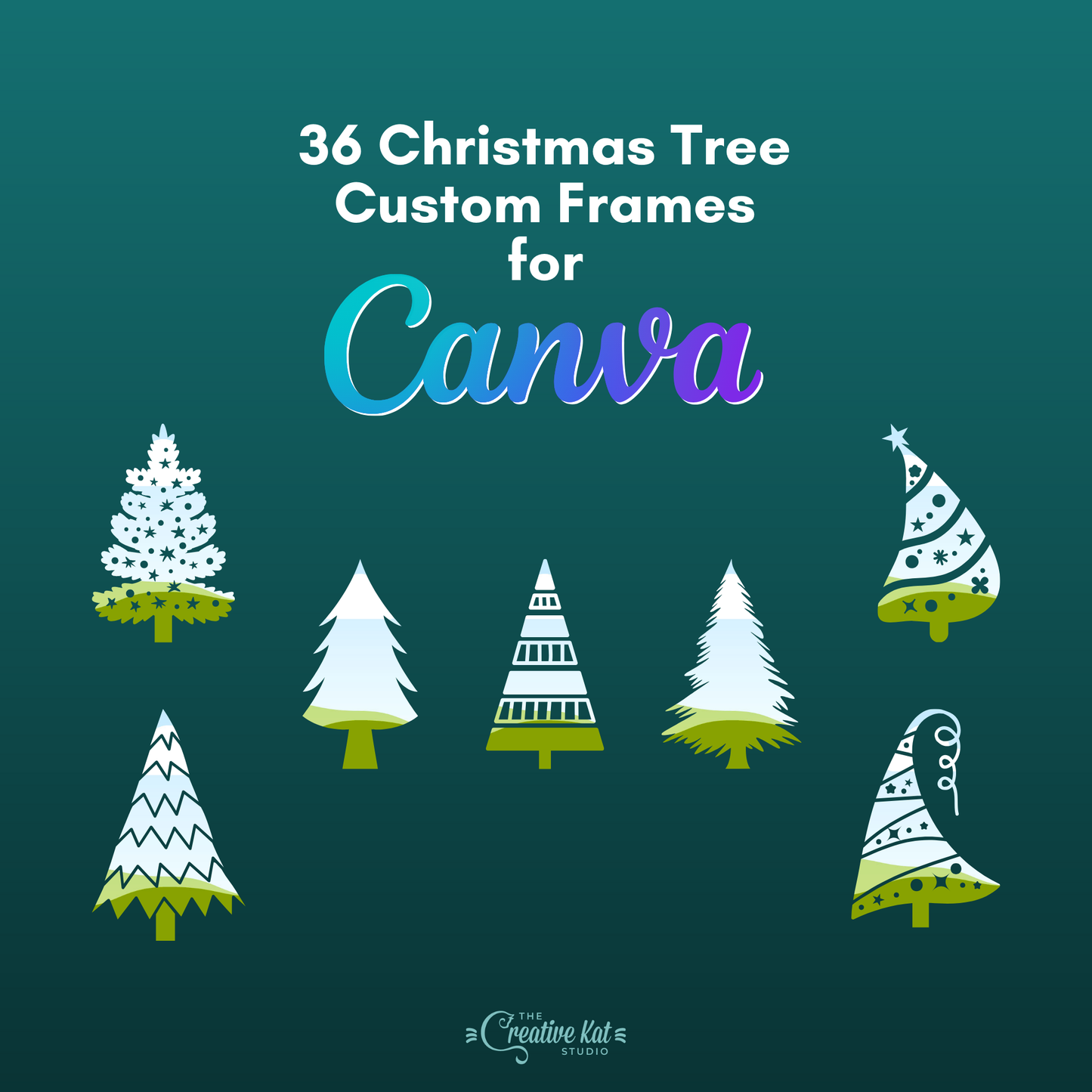 Christmas Tree Shapes Custom Frames For Canva (36)