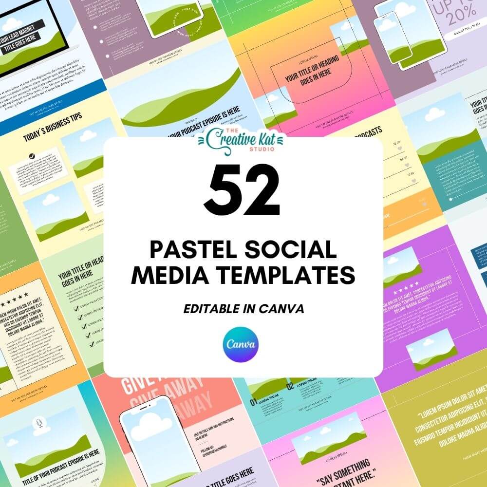 52 Pastel Social Media Templates