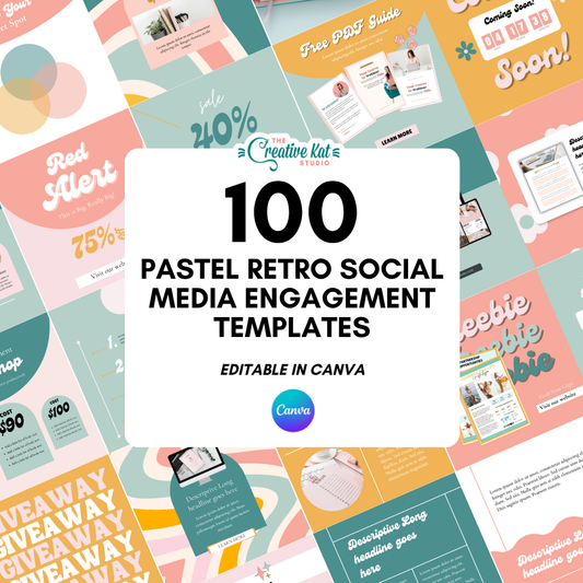120 Pastel Retro Social Media Templates