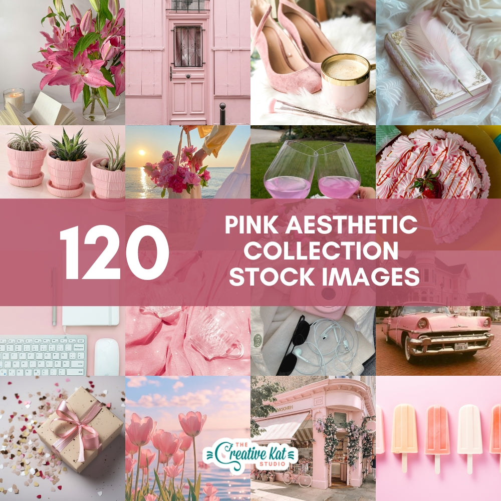 120 Pink Aesthetic Collection Stock Images