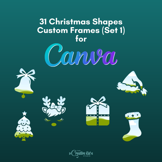 Christmas Shapes Custom Frames For Canva (Set 1)
