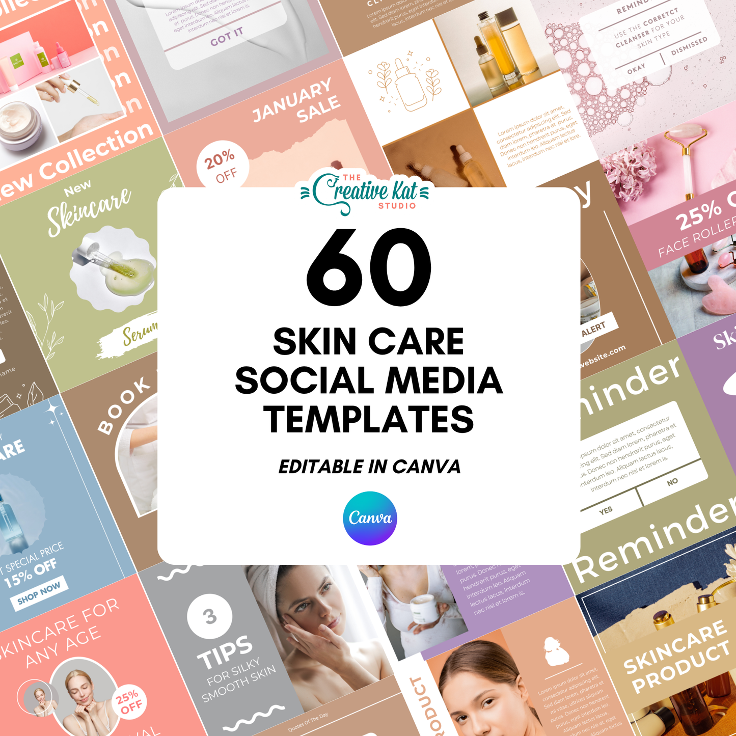 60 Skincare Social Media Templates