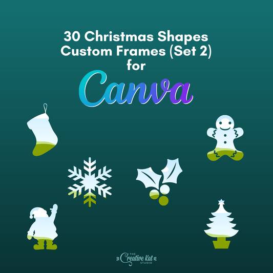 Christmas Shapes Custom Frames For Canva (Set 2)