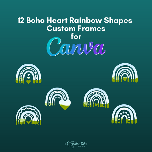 Boho Heart Rainbow Shapes Custom Frames For Canva (12)