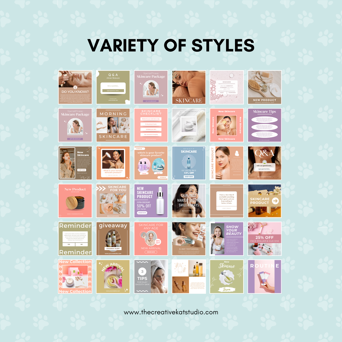 60 Skincare Social Media Templates