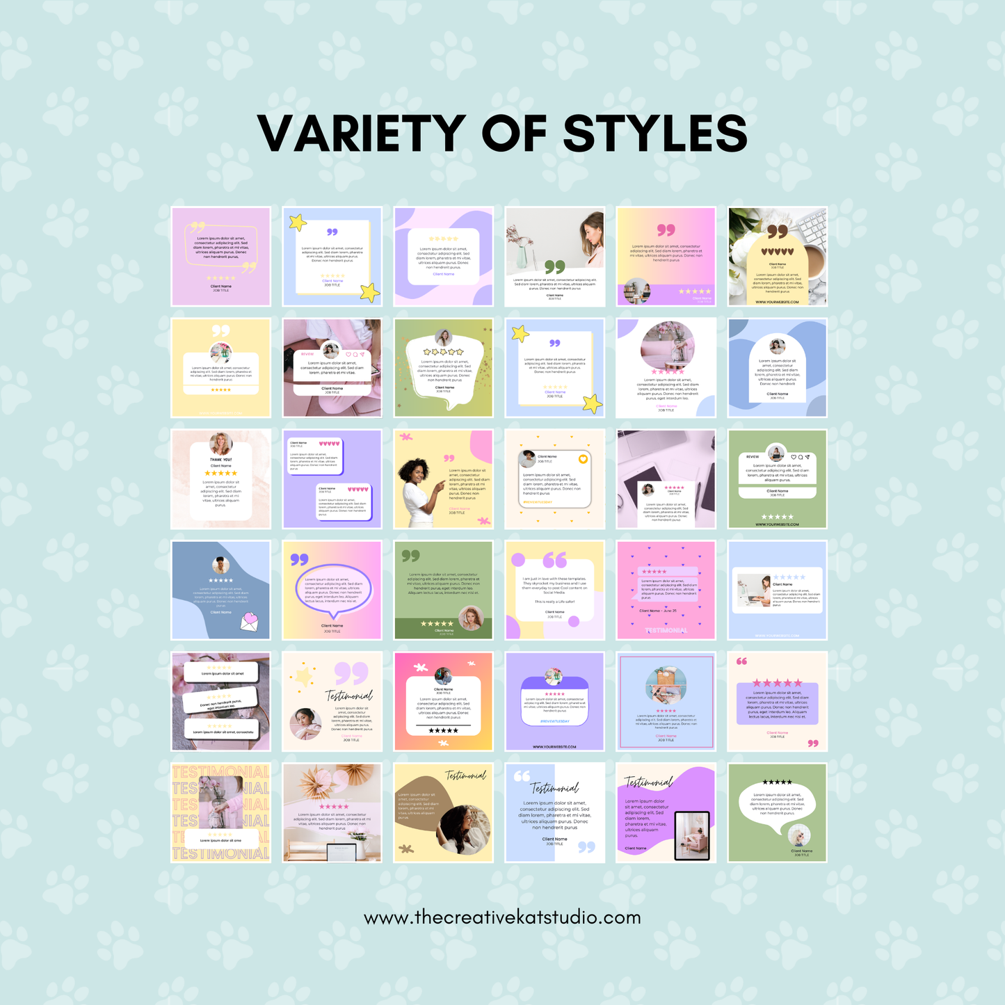 100 Colorful Testimonial Templates For Social Media