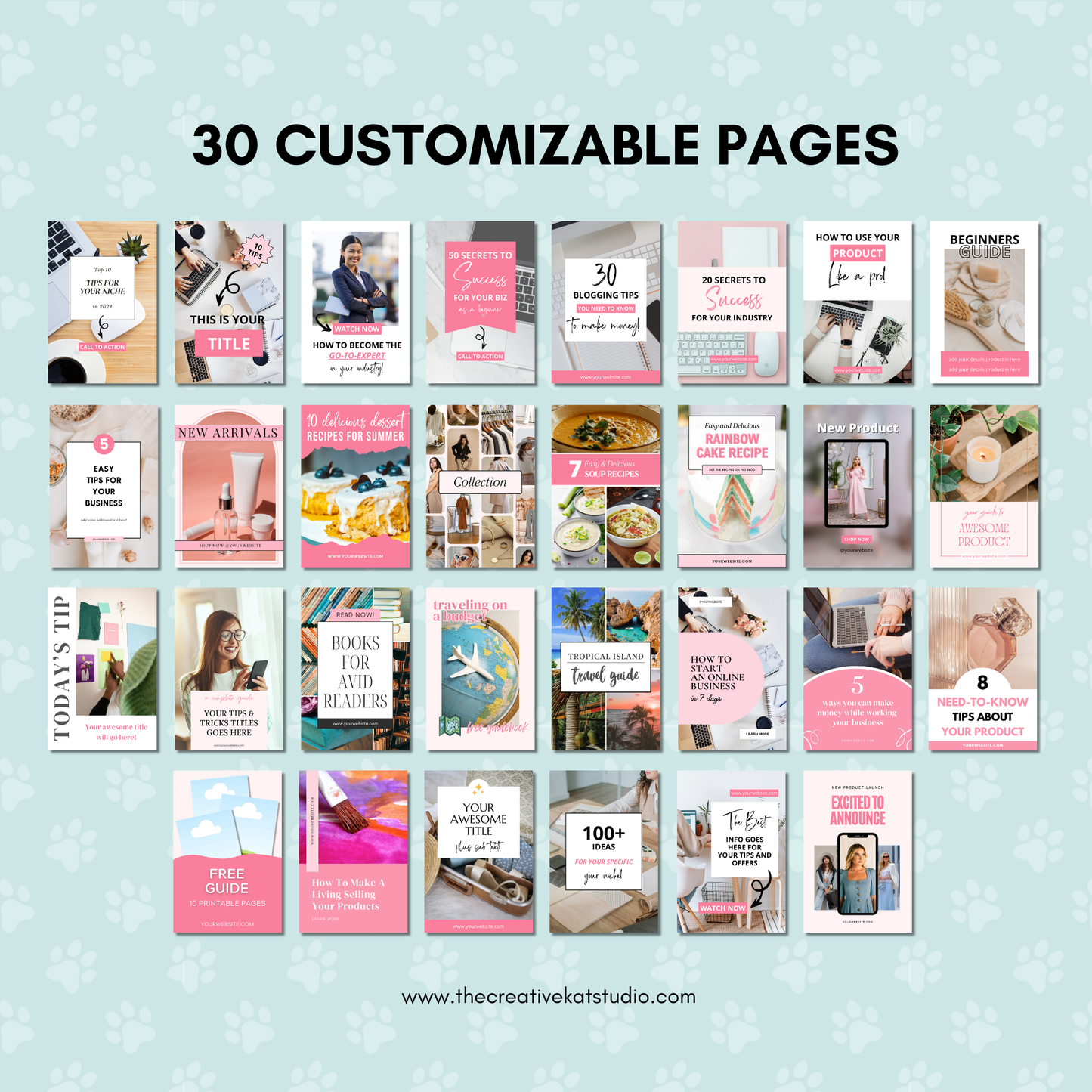 30 Pink Pinterest Pin Templates