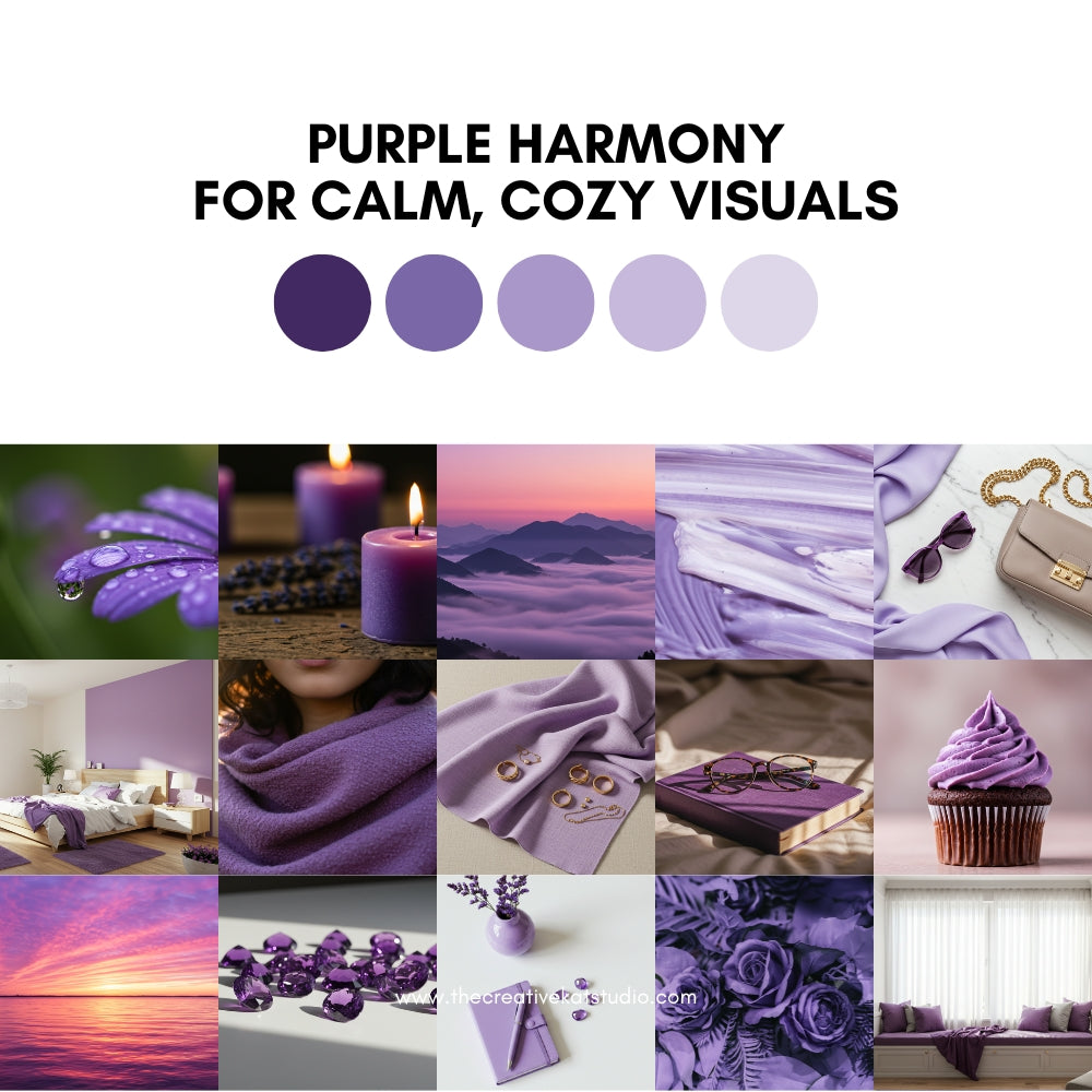 100 Purple Harmony Collection Stock Images