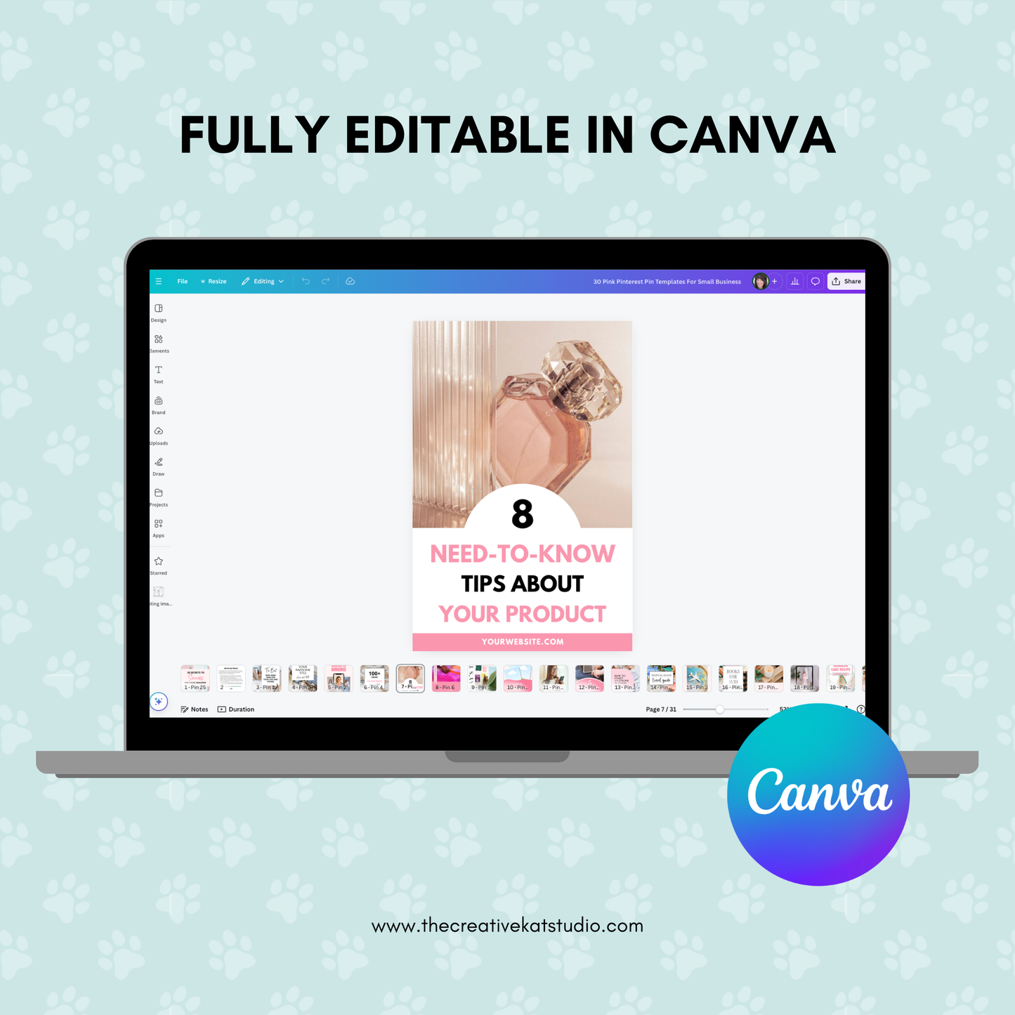 30 Pink Pinterest Pin Templates