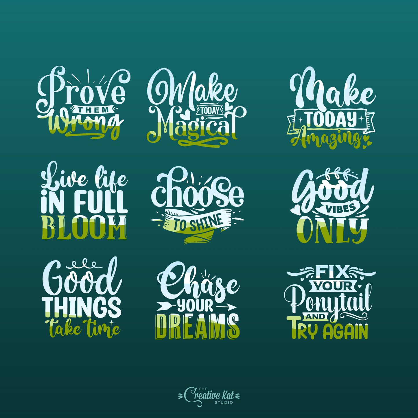 Motivational Words Custom Frames For Canva (Set 2)