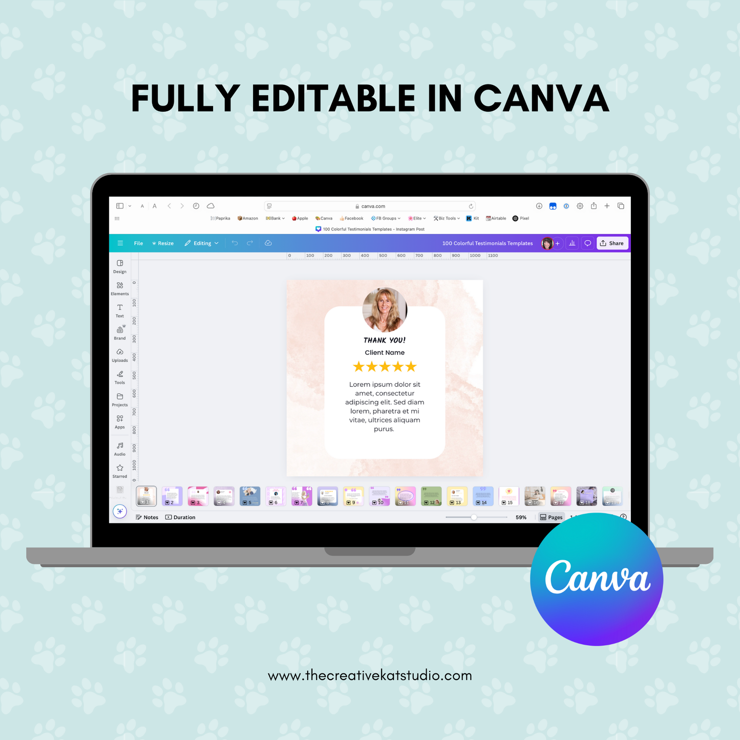 100 Colorful Testimonial Templates For Social Media