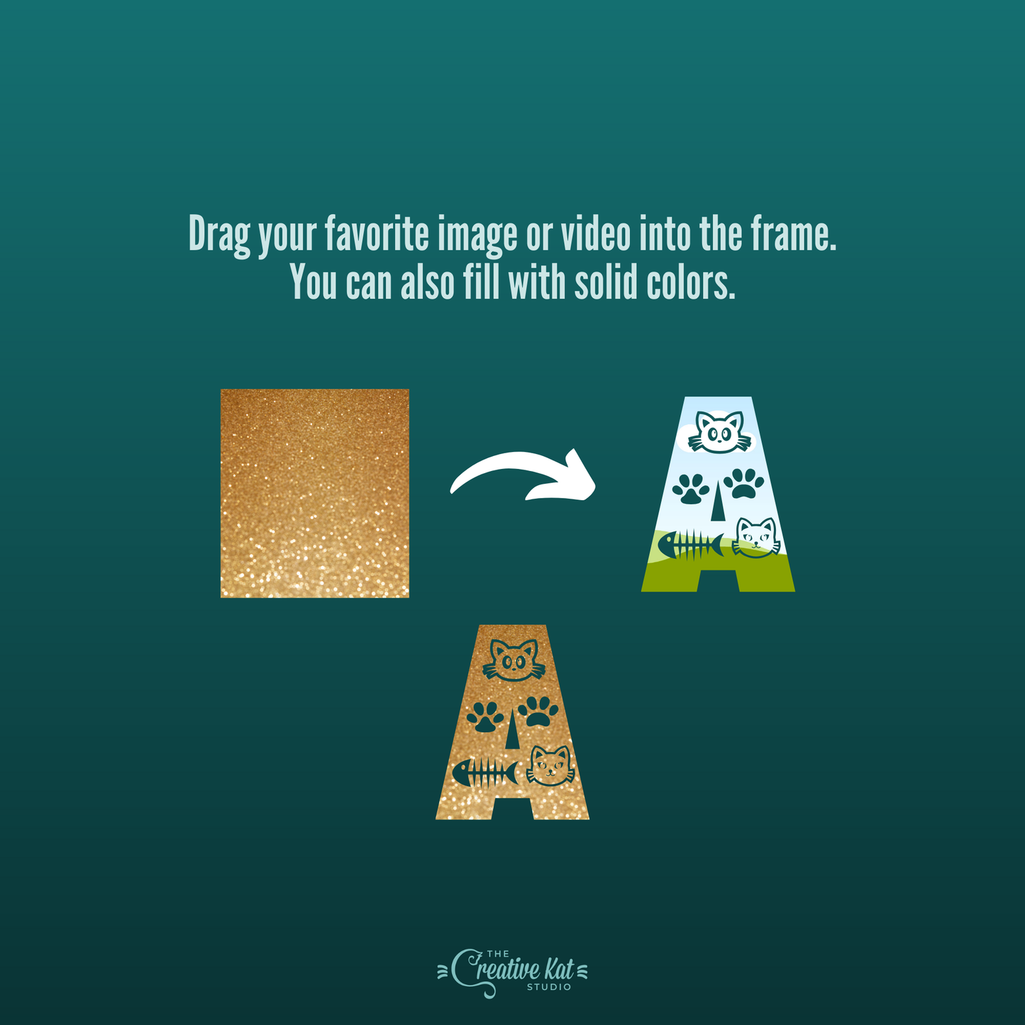 Cat Alphabet Letters Custom Frames For Canva (Set 2)