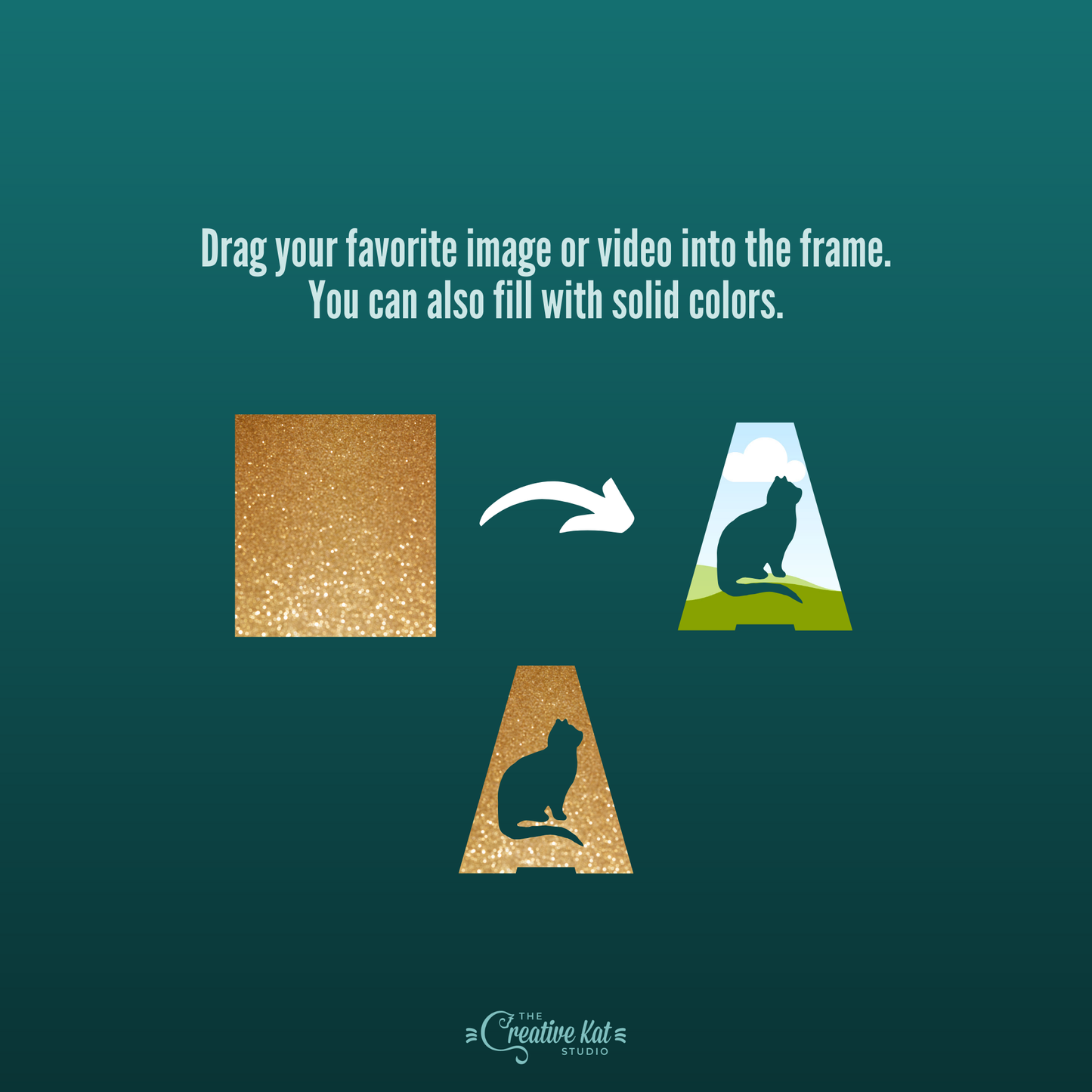 Cat Alphabet Letters Custom Frames For Canva (Set 3)