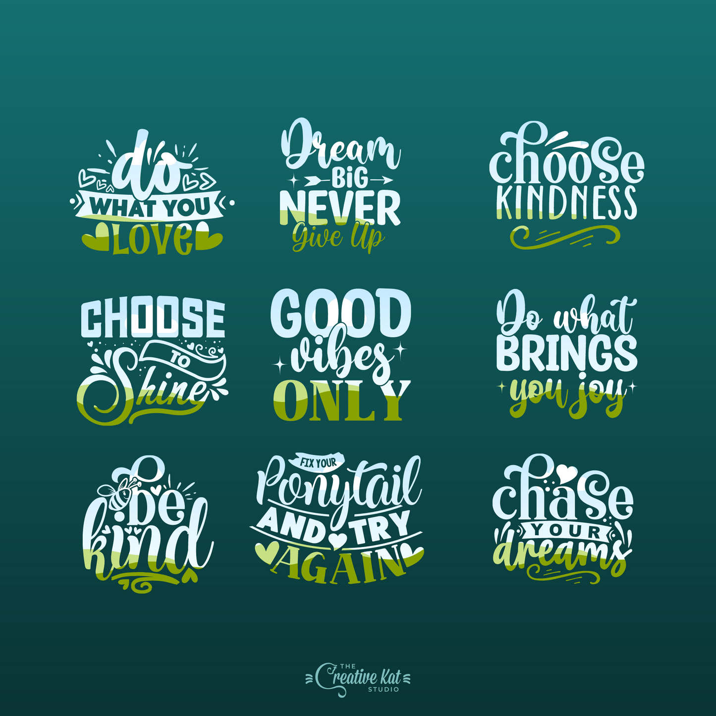 Motivational Words Custom Frames For Canva (Set 2)