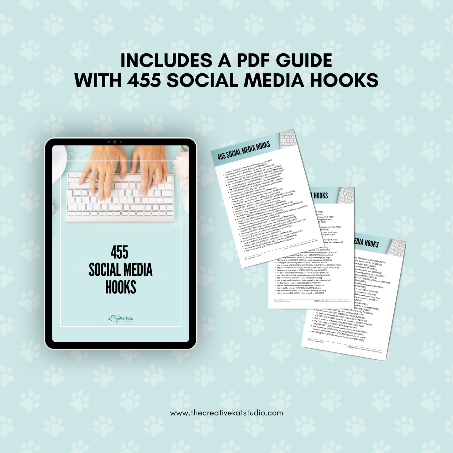 455 Faceless Reels Templates, PLUS 455 Social Media Hooks PDF