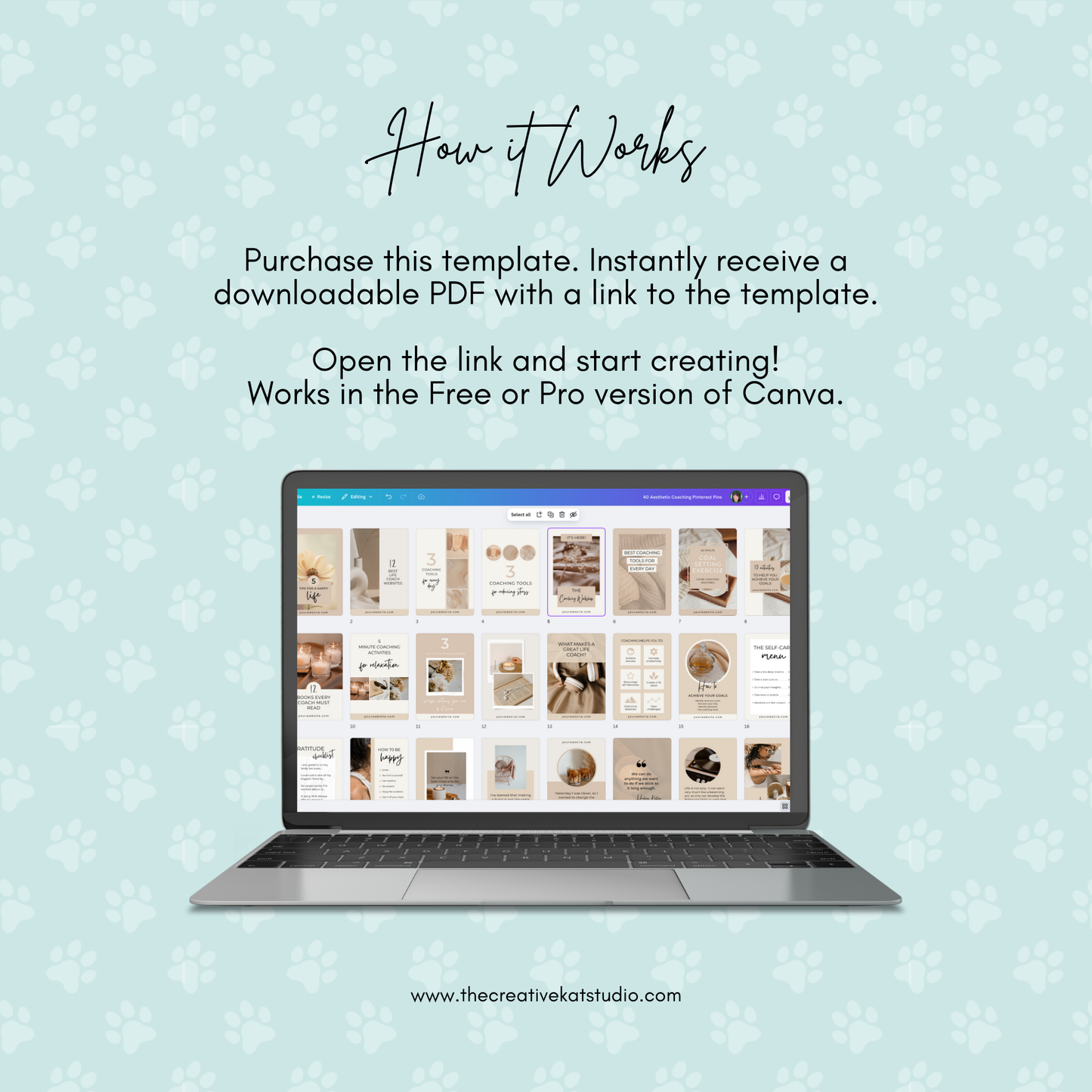 40 Aesthetic Coaching Pinterest Pin Templates