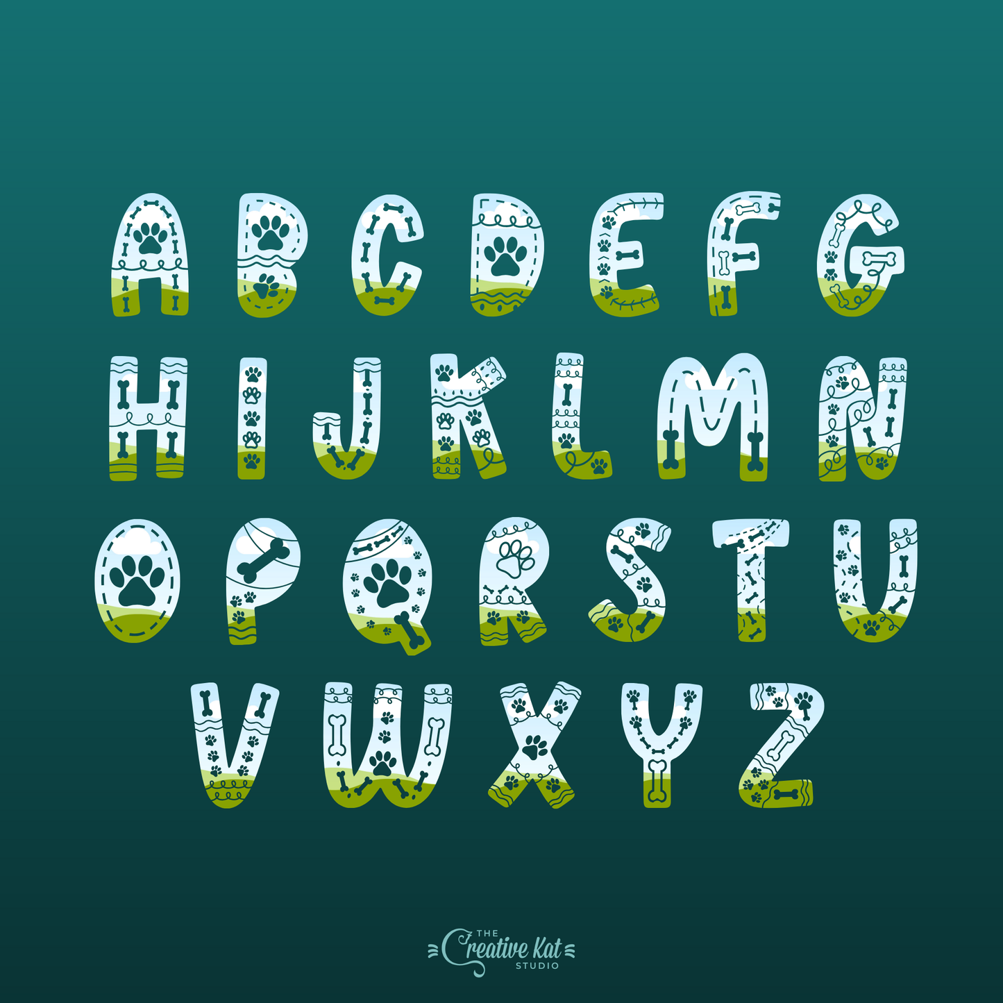 Dog Alphabet Letters Custom Frames For Canva (Set 1)