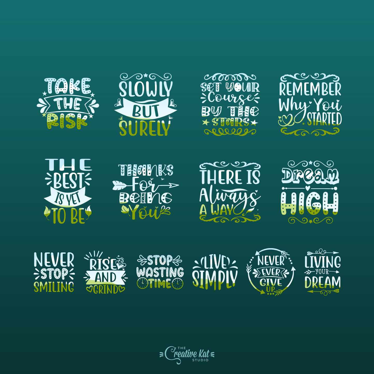 Motivational Words Custom Frames For Canva (Set 1)