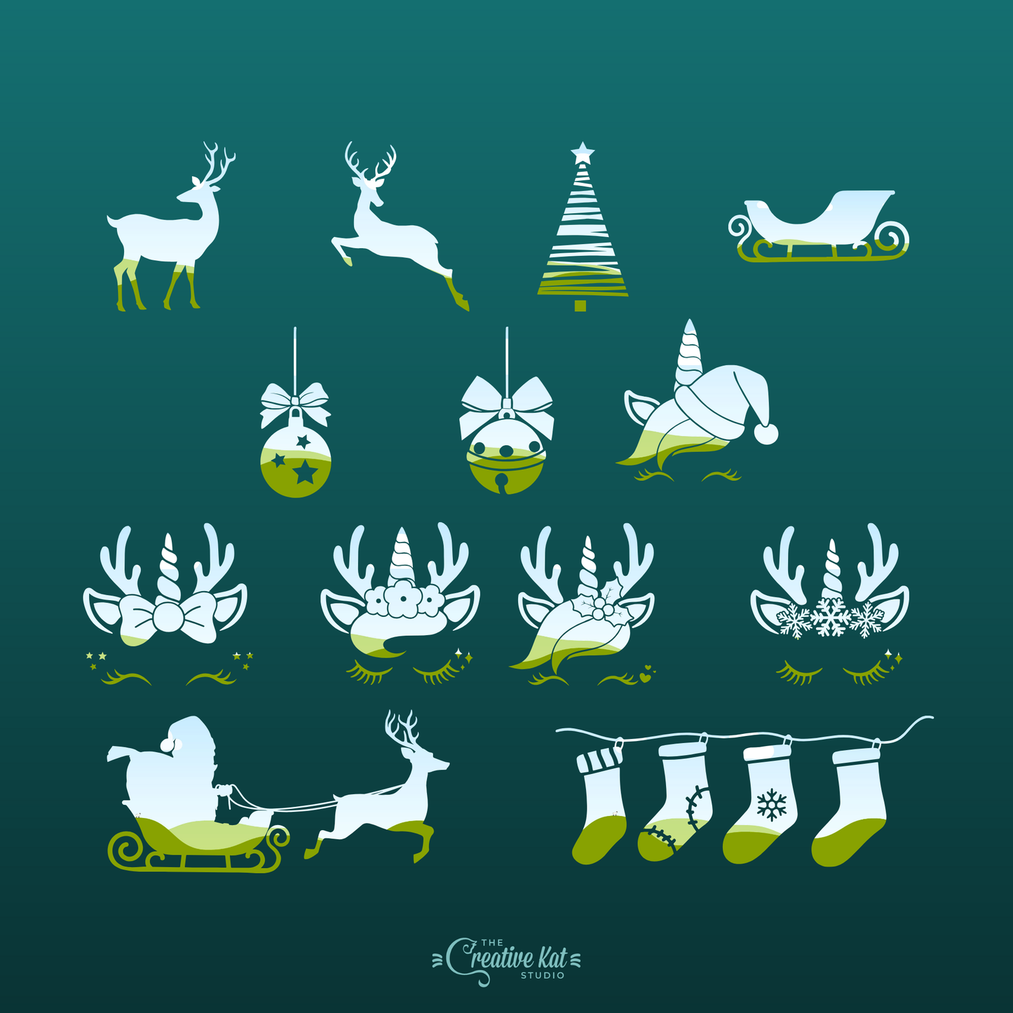 Christmas Shapes Custom Frames For Canva (Set 4)