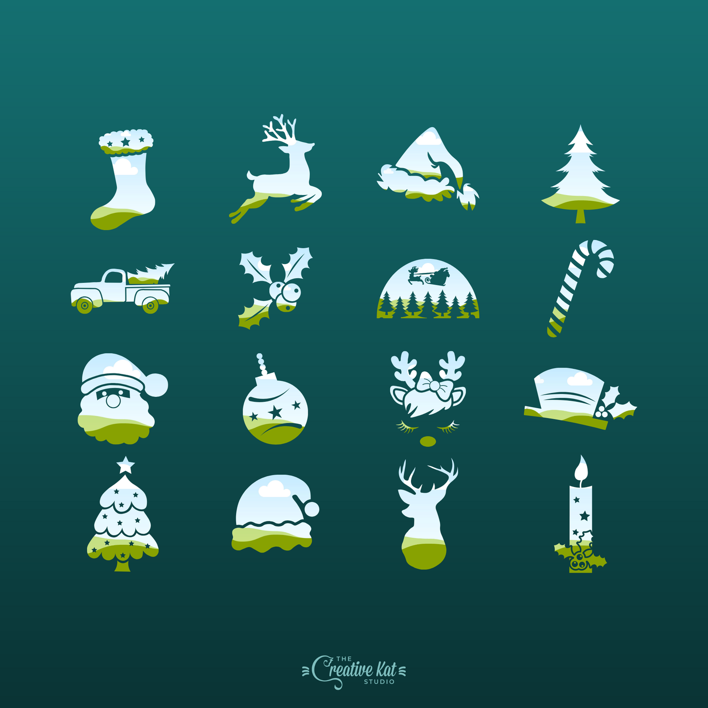 Christmas Shapes Custom Frames For Canva (Set 1)
