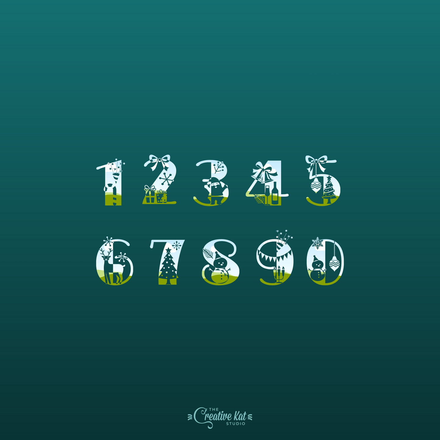 Christmas Alphabet Letters Custom Frames For Canva (Set 2)