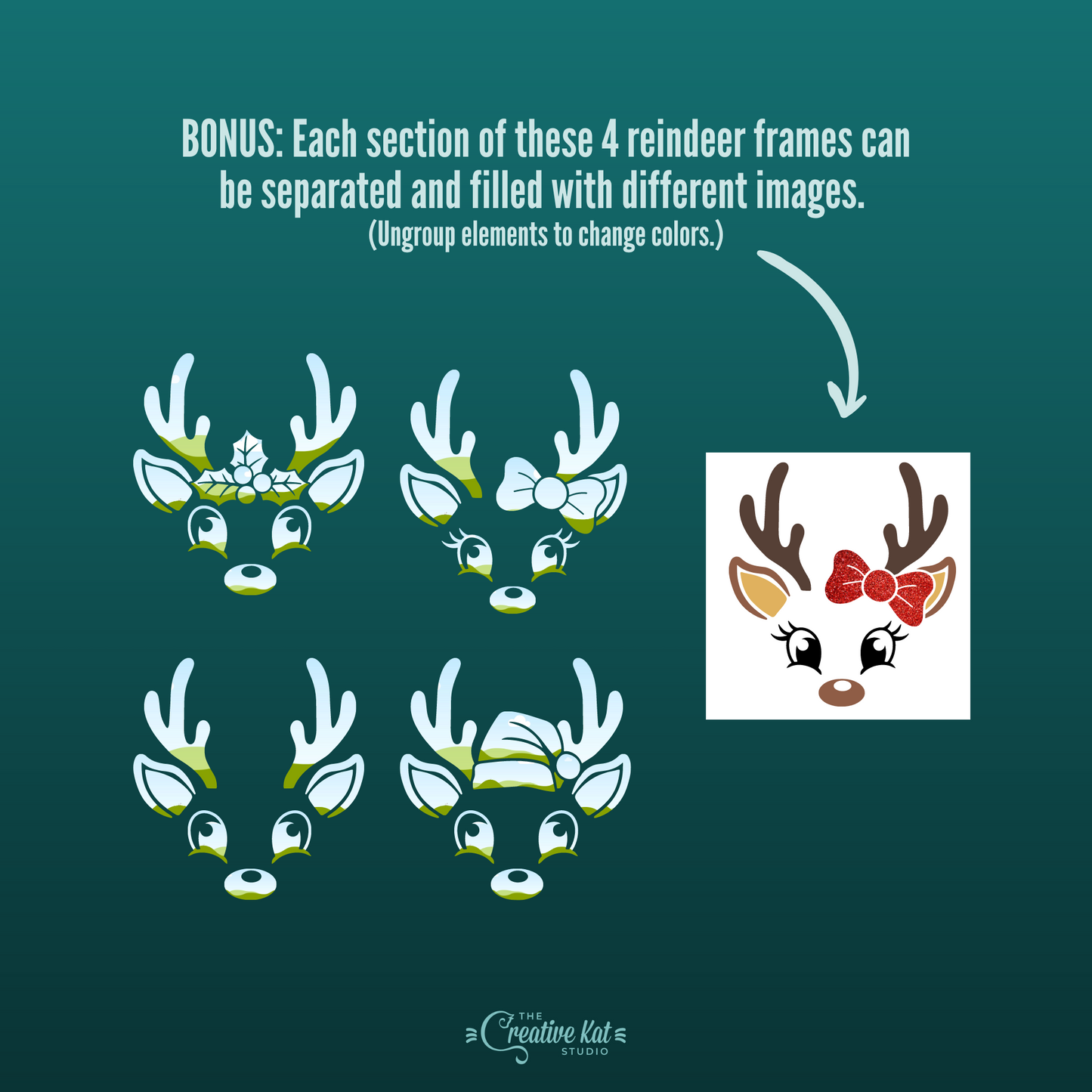 Christmas Shapes Custom Frames For Canva (Set 4)