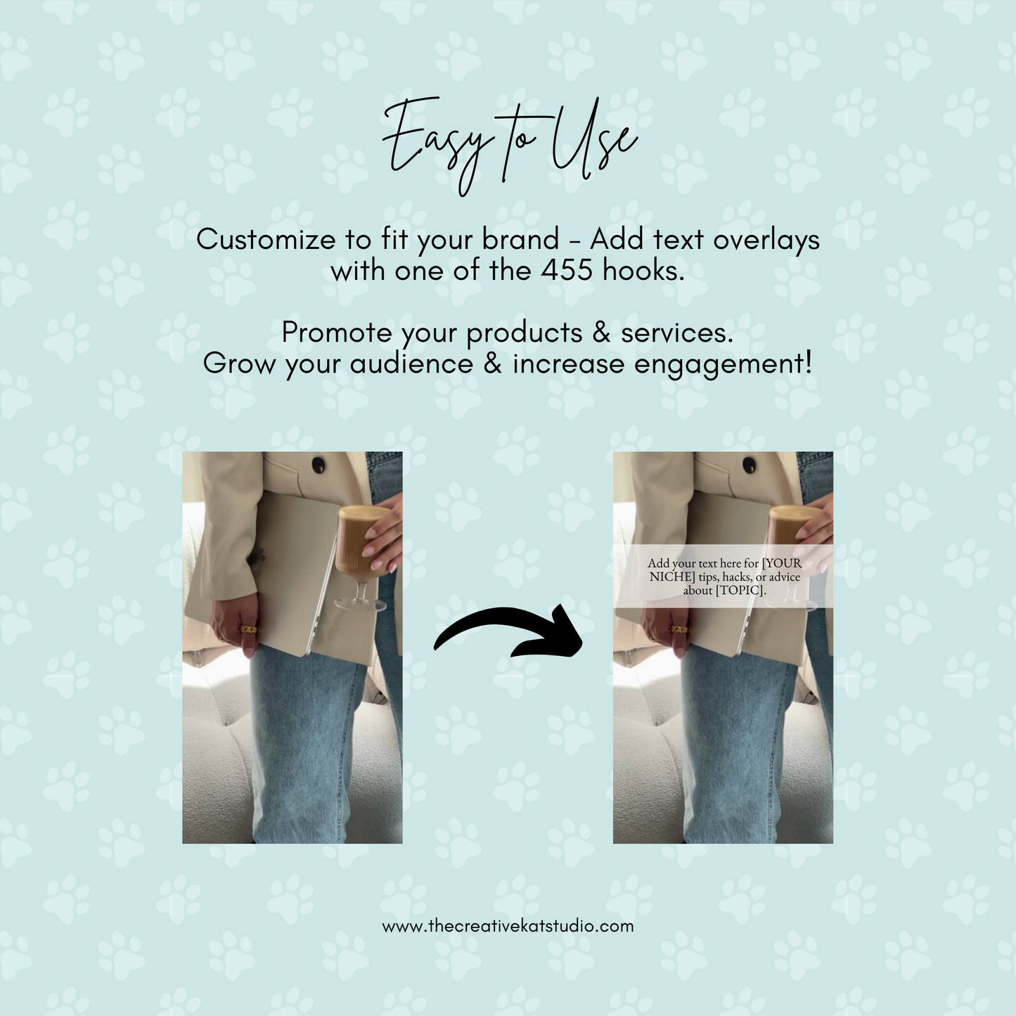 455 Faceless Reels Templates, PLUS 455 Social Media Hooks PDF