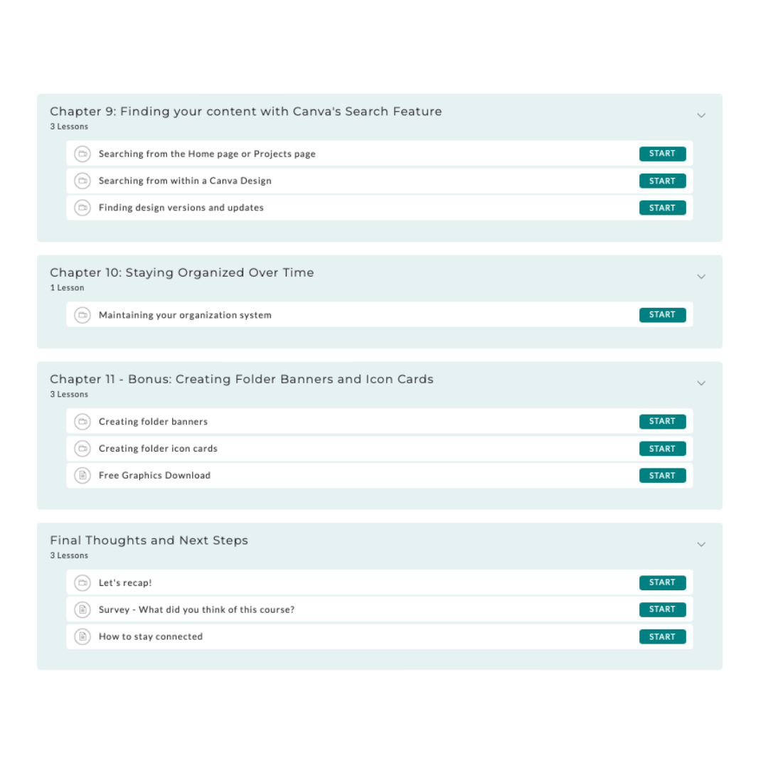 Course: From Mess To Success - Organizing Your Canva Life
