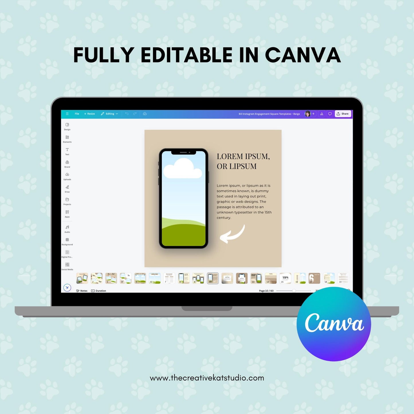 120 Beige Social Media Engagement Templates