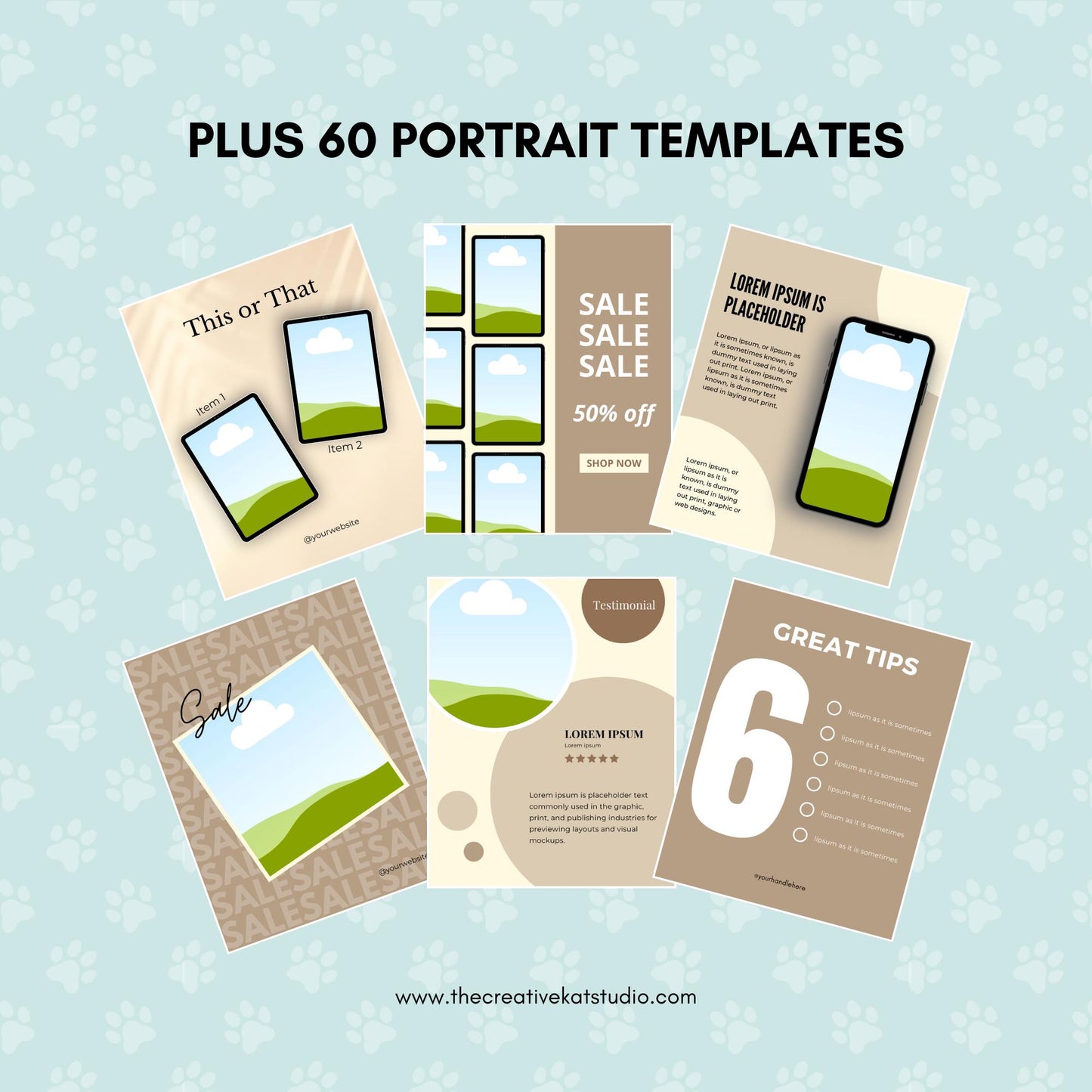 120 Beige Social Media Engagement Templates