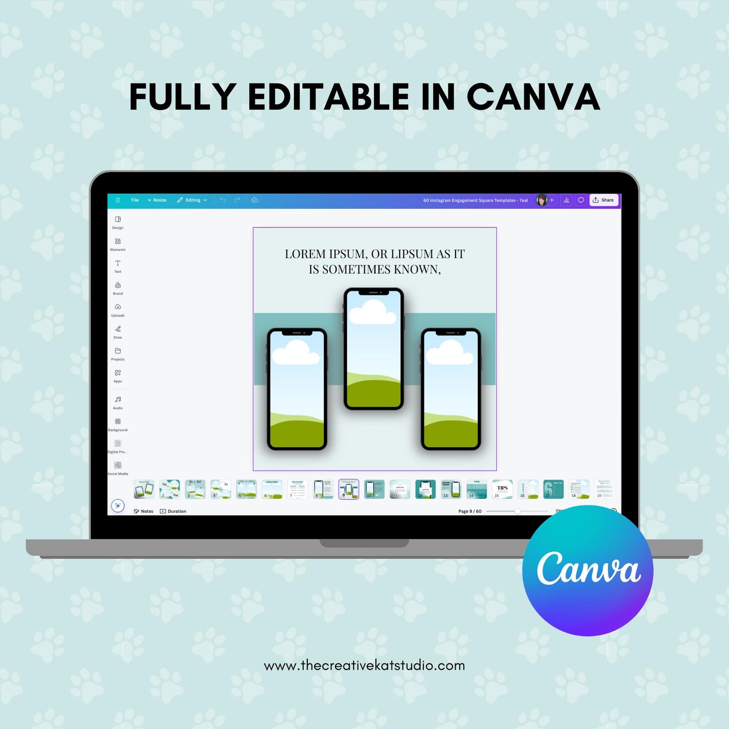 120 Teal Social Media Engagement Templates
