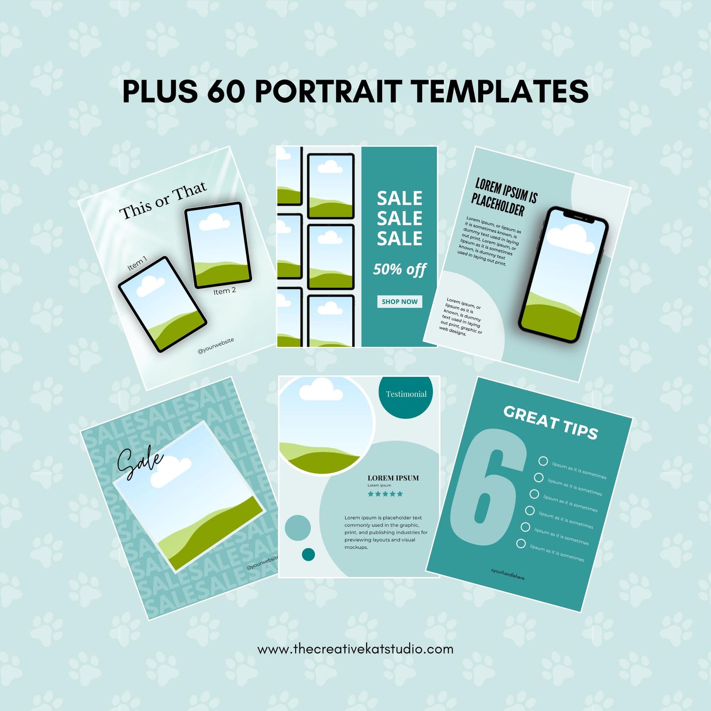 120 Teal Social Media Engagement Templates