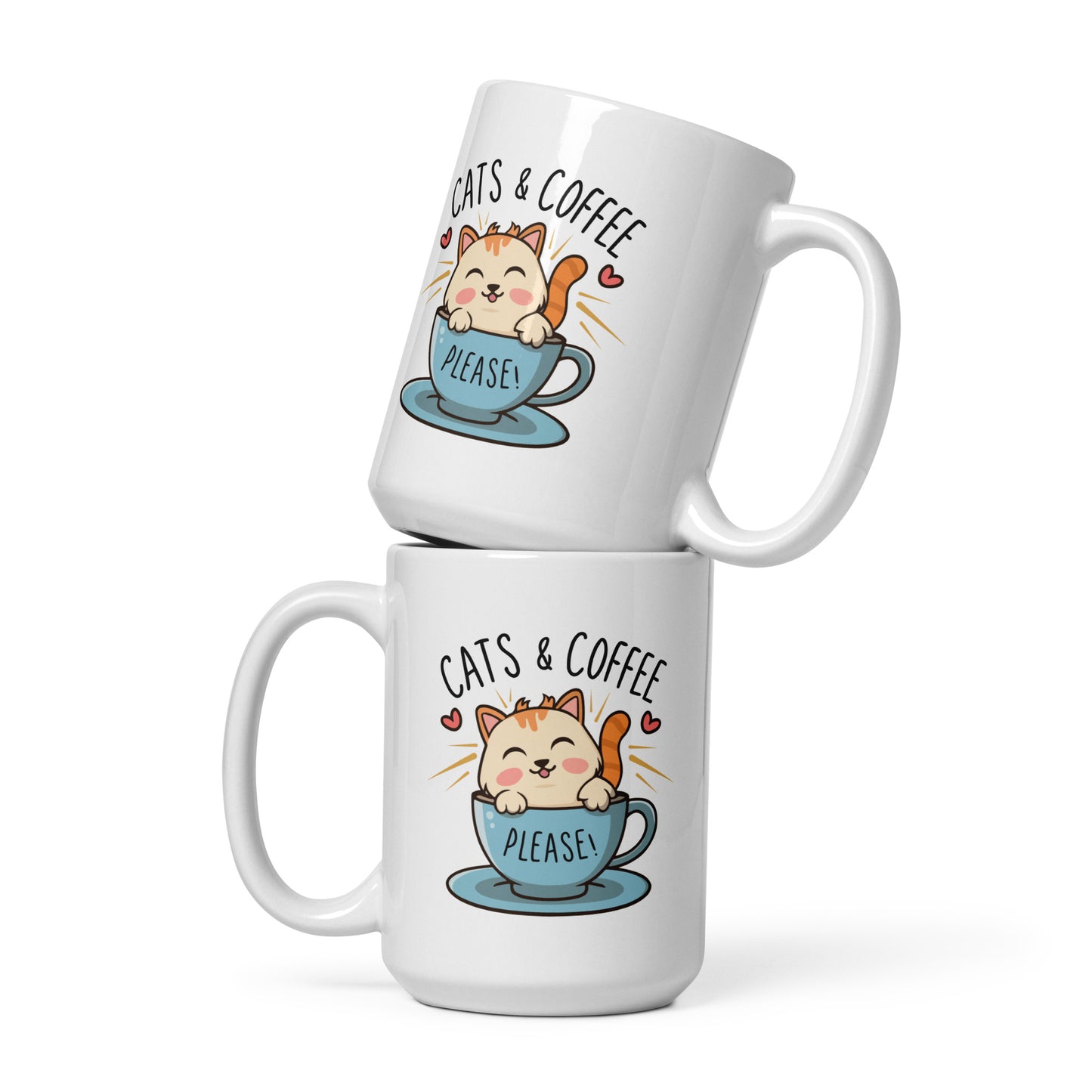 Cats & Coffee, Please - Ceramic 15oz Mug