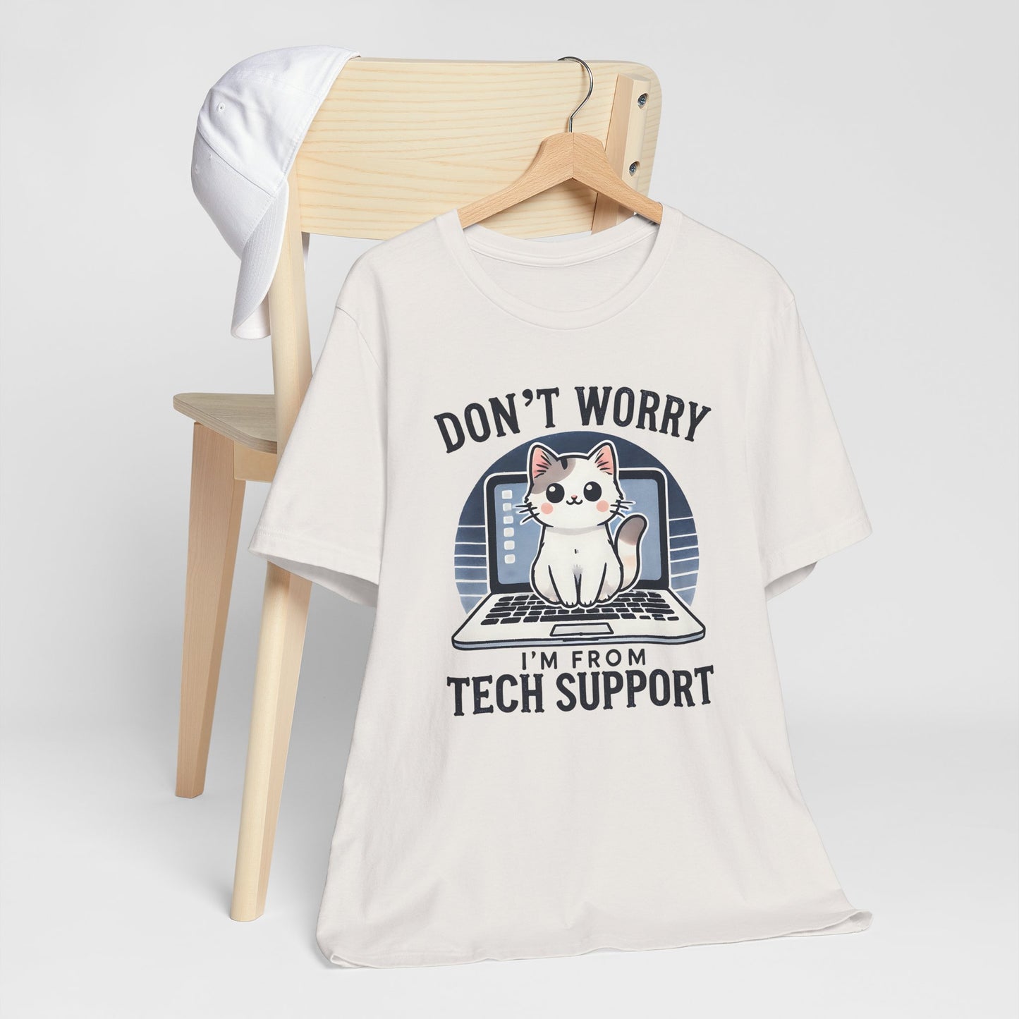 Don't Worry I'm From Tech Support T-Shirt — Cute Cat IT Support Tee