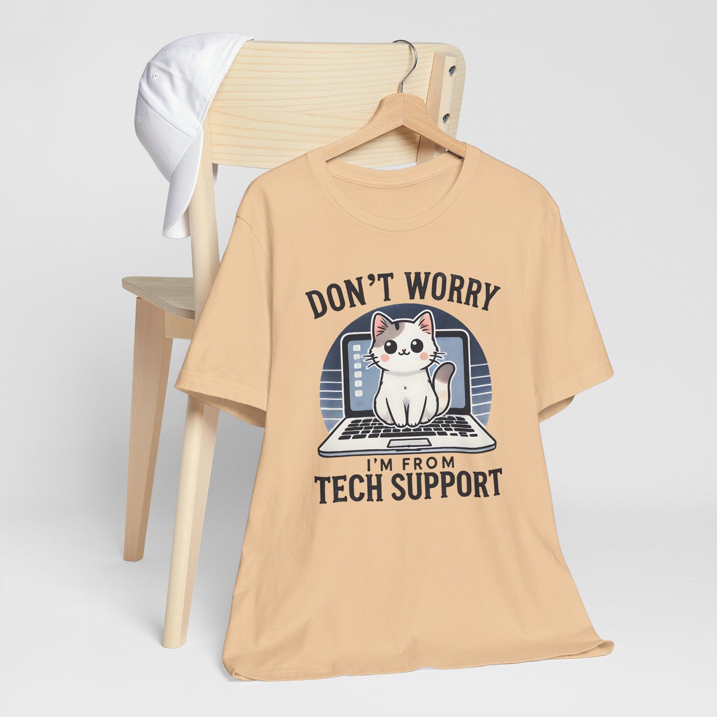 Don't Worry I'm From Tech Support T-Shirt — Cute Cat IT Support Tee