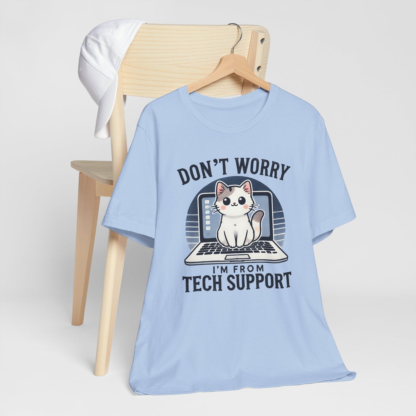 Don't Worry I'm From Tech Support T-Shirt — Cute Cat IT Support Tee