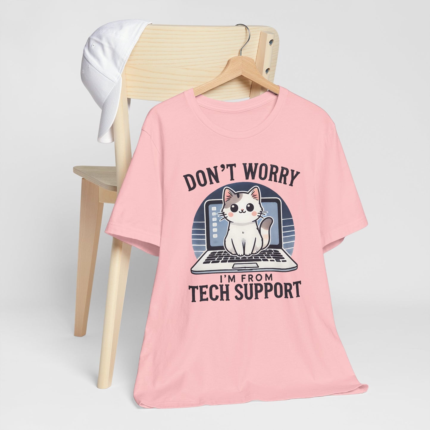 Don't Worry I'm From Tech Support T-Shirt — Cute Cat IT Support Tee