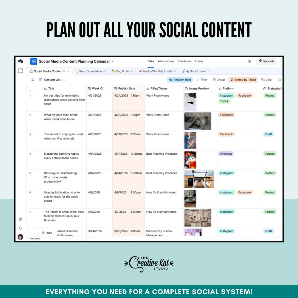 The Complete Social Media Planning & Tracking System, built with AirTable
