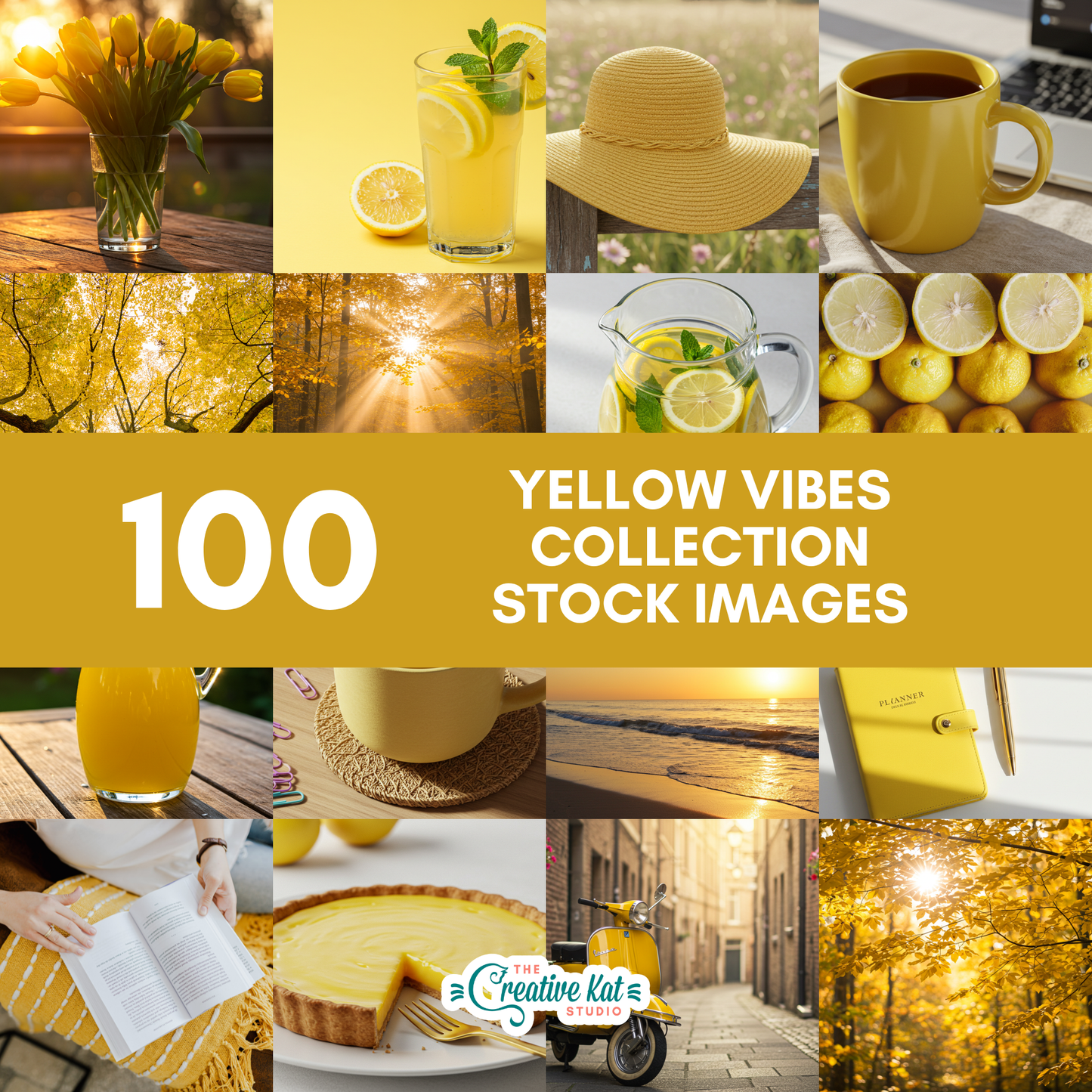 100 Yellow Vibes Collection Stock Images