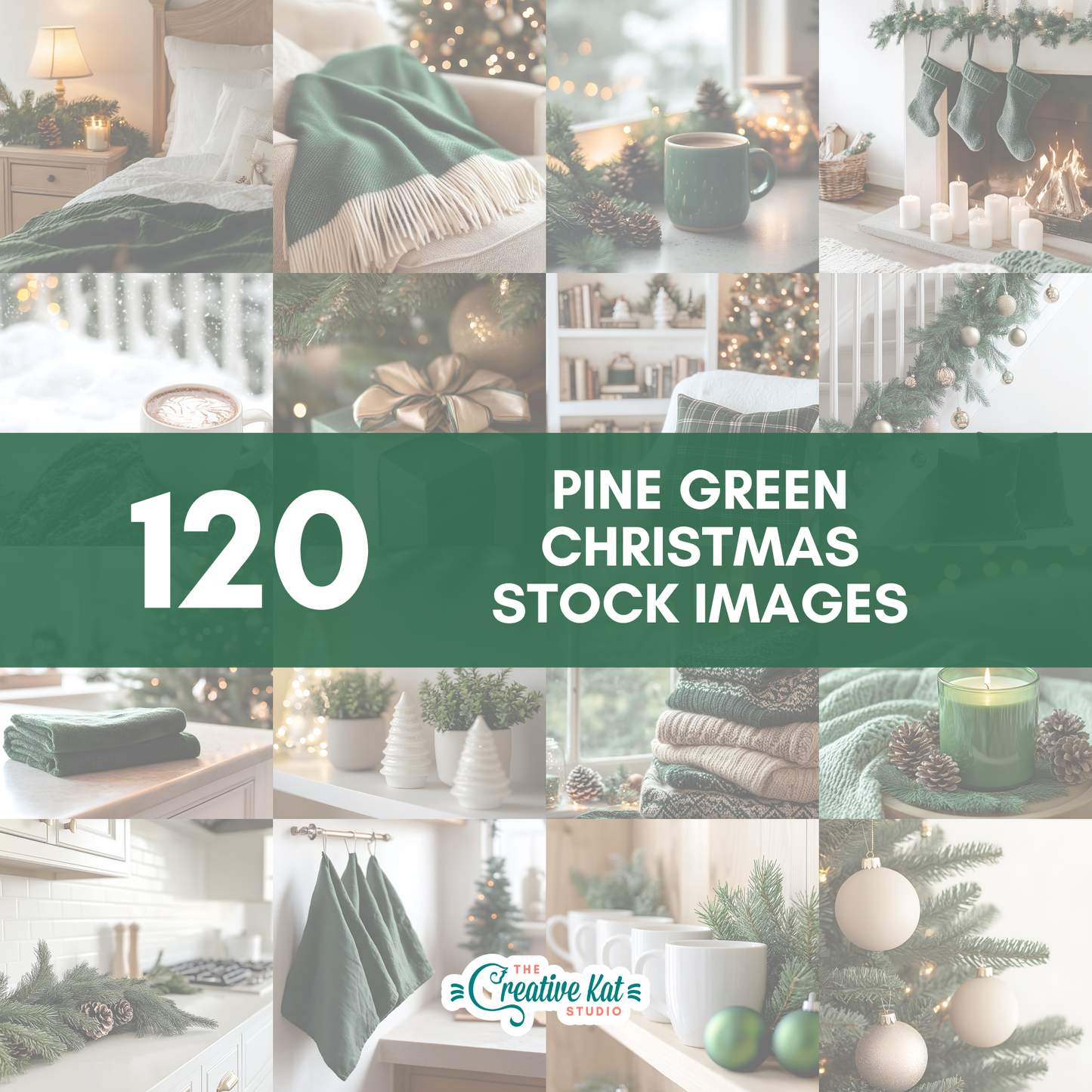 120 Pine Green Christmas Stock Images