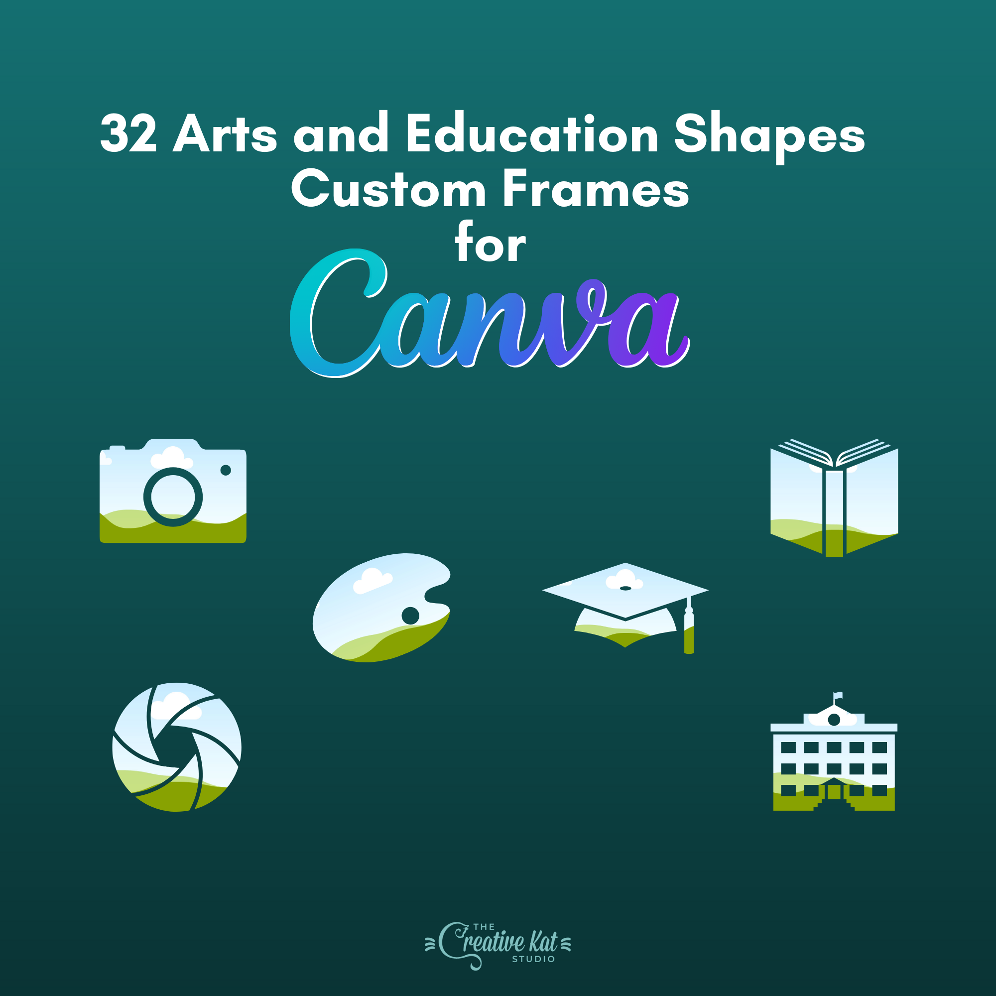 Arts and Education Shapes Custom Frames For Canva (32) – The Creative ...