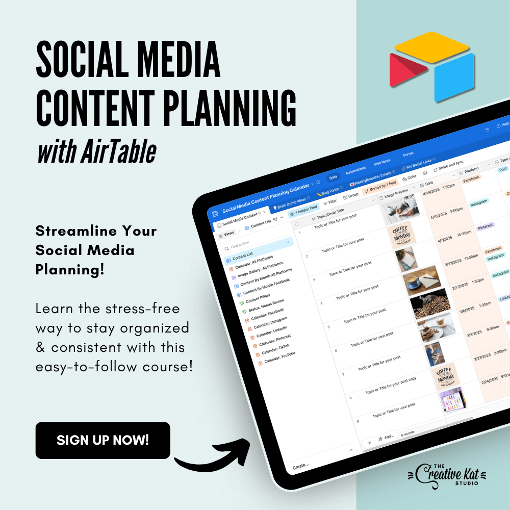 Social Media Content Planning with AirTable Course