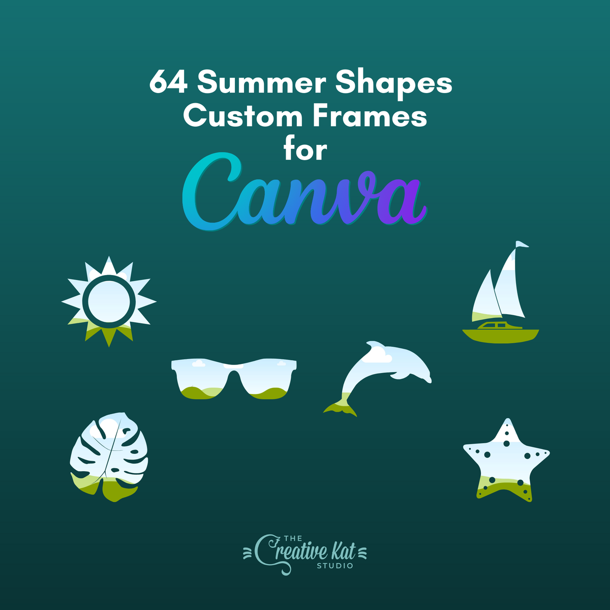 Summer Course Frame Summer Shapes Custom Frames For Canva (64) – The Creative Kat Studio