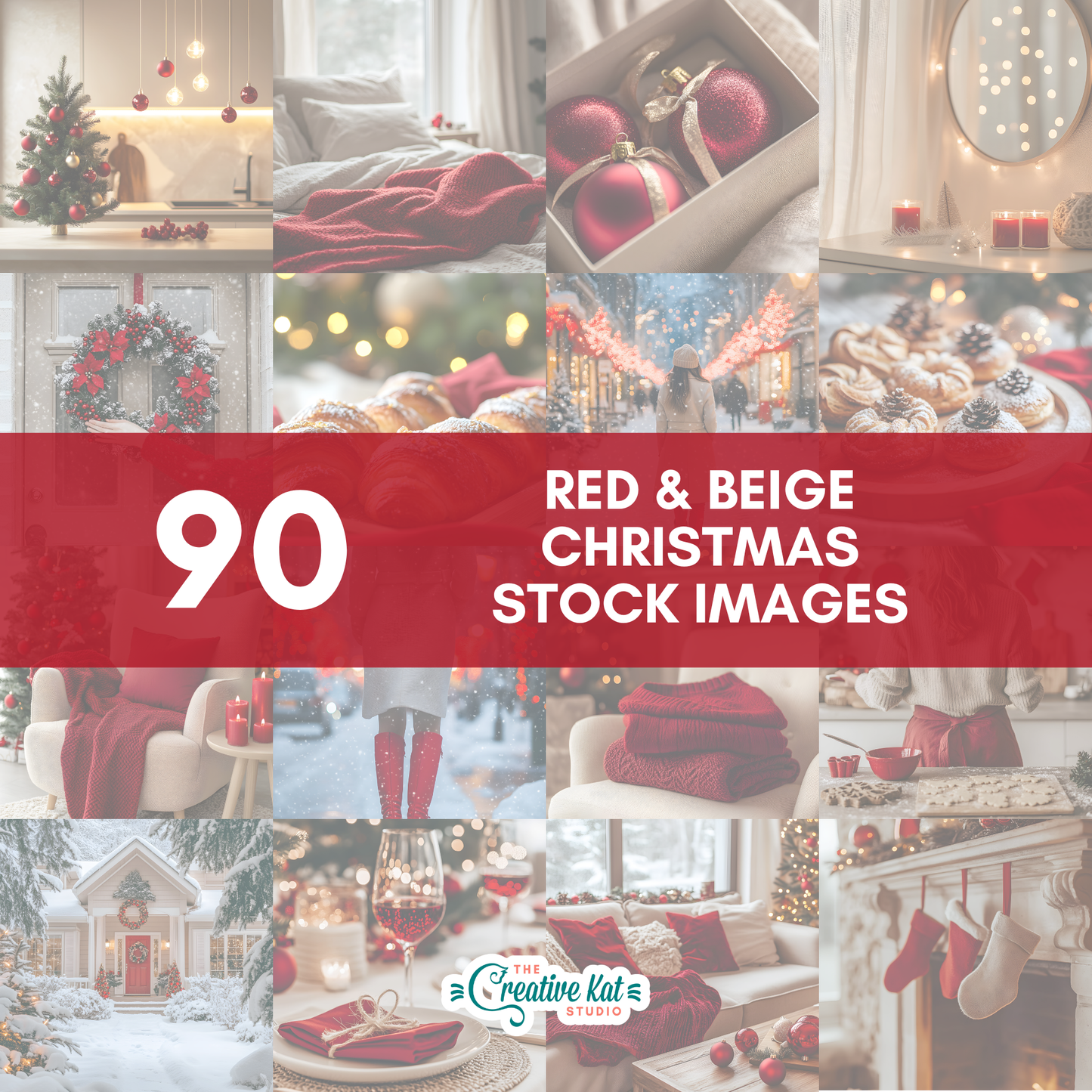 90 Red and Beige Christmas Stock Images