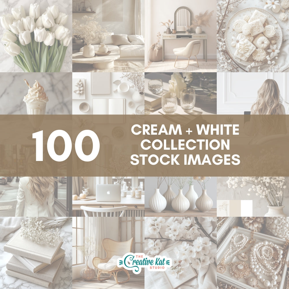100 Cream + White Collection Stock Images