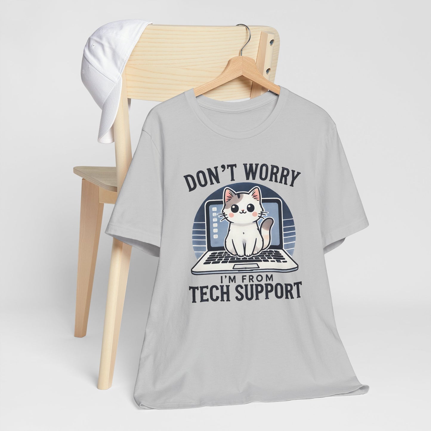 Don't Worry I'm From Tech Support T-Shirt — Cute Cat IT Support Tee