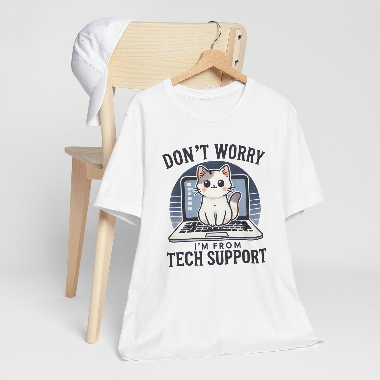 Don't Worry I'm From Tech Support T-Shirt — Cute Cat IT Support Tee