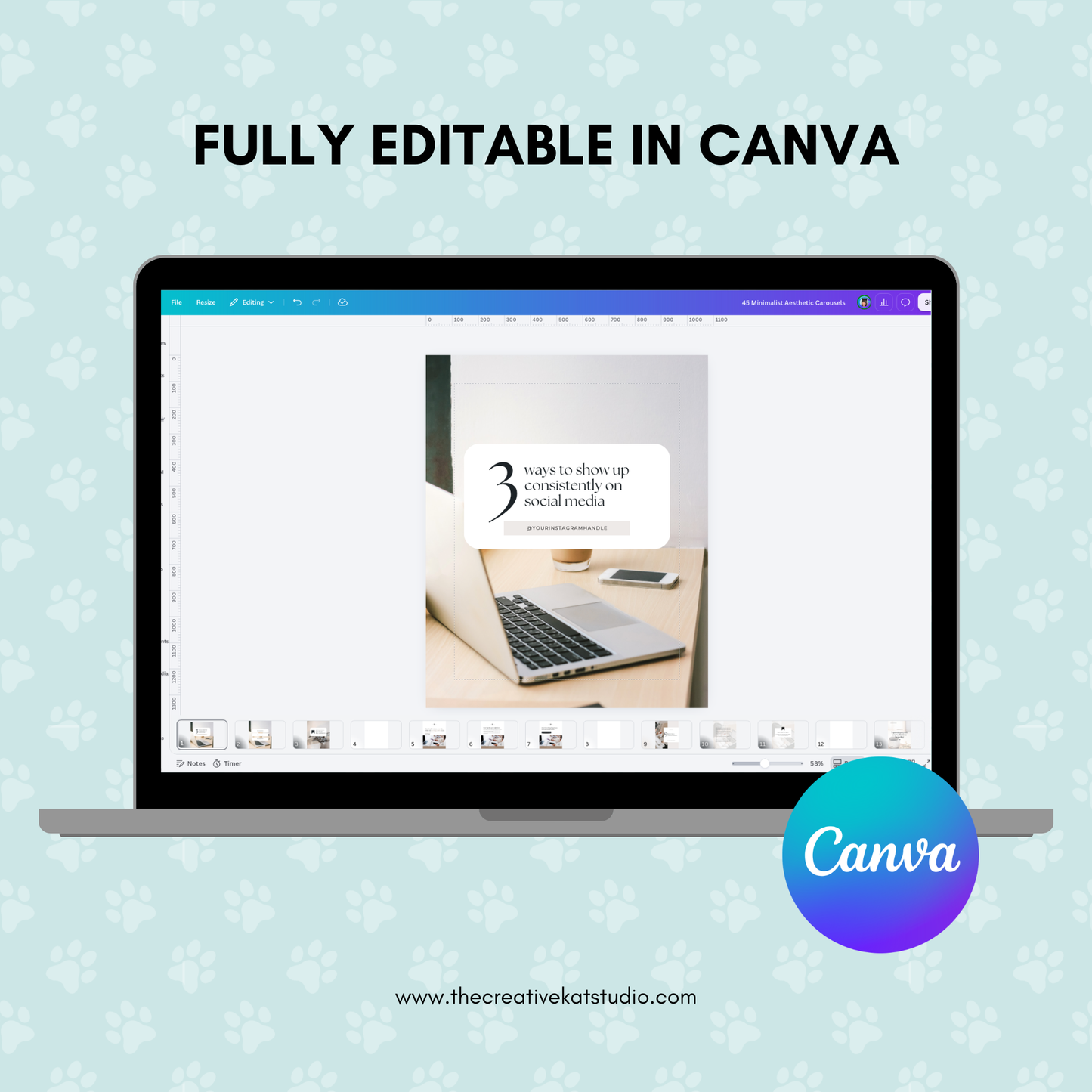 50 Canva Carousel Templates | 45 Editable Carousel Templates + 5 Seamless Carousel Templates
