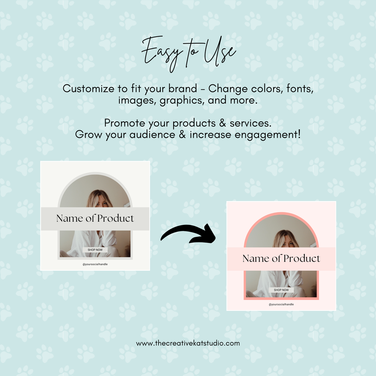 Product Post Examples 100 Social Media Product Post Templates – The Creative Kat Studio