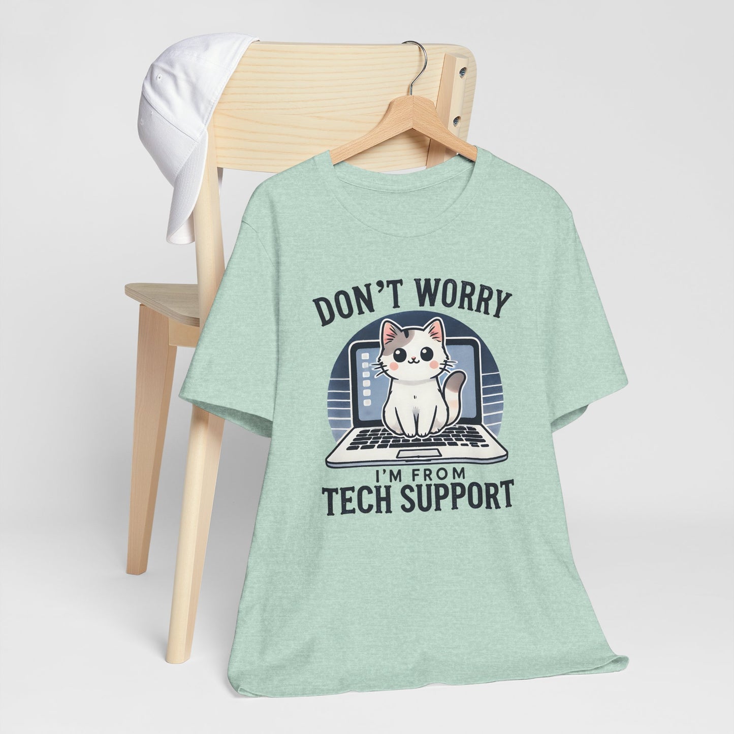 Don't Worry I'm From Tech Support T-Shirt — Cute Cat IT Support Tee